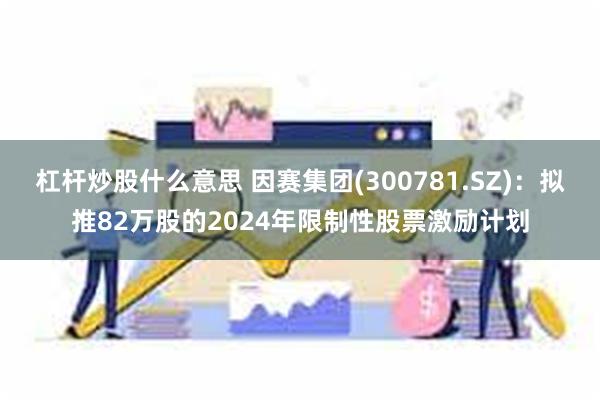 杠杆炒股什么意思 因赛集团(300781.SZ)：拟推82万股的2024年限制性股票激励计划