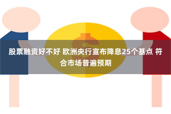 股票融资好不好 欧洲央行宣布降息25个基点 符合市场普遍预期